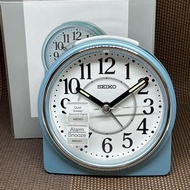 [TimeYourTime] Seiko Clock QHE198L Blue Analog Quiet Sweep Beep Alarm Lumibrite Hand Bedside Alarm Clock QHE198