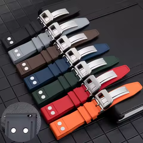 20mm 21mm 22mm Nature Soft Fluororubber FKM Rubber Watchband For IWC Strap Big Pilot Portofino TOP G