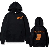 Baju 2025 Mclaren F1 Ricardo Dr3 Hoodie Racing Suit Solid Color Pure
