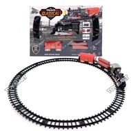 Classical Steam Train with Track Play Set 17/PCS Simulation Vintage Steam Train Railway Track