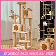Oversized Solid Wood Cat Shelf Large Cat Tree House Cat Climbing Scratcher Space Capsule Cat House
