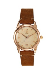 LANE CRAWFORD VINTAGE COLLECTION OMEGA SEAMASTER ROSE GOLDEN DIAL 18K ROSE GOLD CASE WATCH