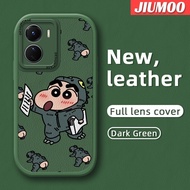 เคส JIUMOO สำหรับ VIVO Y16 Y35 5G Y56 5G เคสการ์ตูนเครยอน Shin-Chan ดีไซน์ใหม่บางนุ่มหนังซิลิกาเคสโท