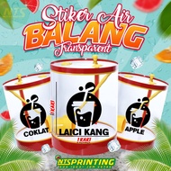 🔥HOT🔥 Sticker Air Balang Transparent Kalis Air - Aesthetic / Simple / Stylo / Tahan Lasak (ABT5)