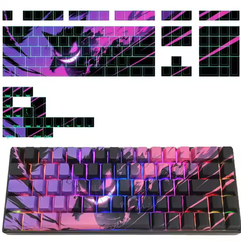 Gengar PBT Keycaps 127Keys OEM Profile Set Custom Keycap for Pudding Keycap Replacement Key Cap Keyb