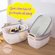 Viet Nhat plastic rattan basket with handle 3377-2 (26x20x14cm) VN