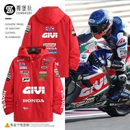 🏎️ เสื้อแข่งรถ F1 เสื้อผ้าขี่มอเตอร์ไซค์ Honda Honda HRC ชุดขี่ เสื้อแจ็คเก็ต เสื้อแจ็คเก็ตกันลมผู้ชาย เสื้อกันลมทีมโรงงาน Motogp ชุดลำลองกลางแจ้ง