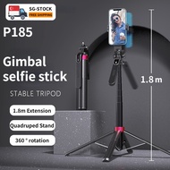 【SG Stock 】 P185 gimbal 1.8M Wireless Selfie Stick Tripod Stand Foldable Monopod for Gopro Action Ca