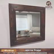 Mirror frame rustic mirror wooden frame/ mirror/ 50x50 cm