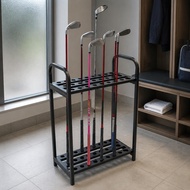 27-Hole Golf Club Rack Stainless Steel 27 Hole Golf Club Holder Space-Saving Design Indoor and Outdo