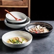 Deep ceramic plate white ceramic plate vintage ceramic plate round plate deep ceramic plate retro st