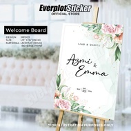 Welcome Board Wedding Name Acrylic, White Crystal Welcome Board Custom Acrylic, Wedding Signage, Wel