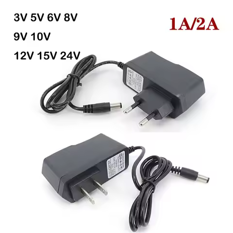AC to DC 1A 2A 3V 5V 6V 8V 9V 10V 12V 15V 24V 1000ma 2000ma Power Supply wall charger Adapter US EU 