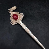 Antique Miscellaneous Collection Daqing Qianlong Year-Made Red Hairpin Copper Hairpin Antique Miscel