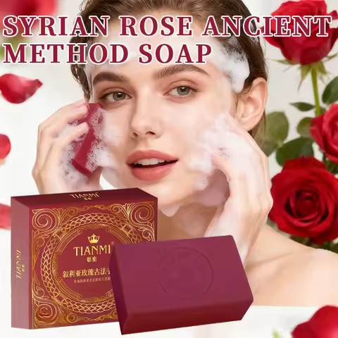 Syrian ancient soap rose essential oil gently cleanses the face, bathes the whole body, moisturizes 