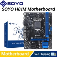 SOYO H81M Gaming Motherboard Dual Channel DDR3 M.2 NVME PCIEx16 HDMI VGA Interface LGA 1150 Supports