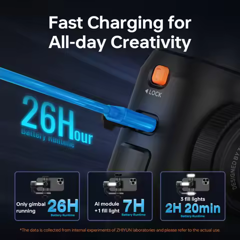 ZHIYUN Official SMOOTH 5S AI Smartphone Gimbal 3-Axis Gimbals Fill Light Phone Stabilizer for iPhone