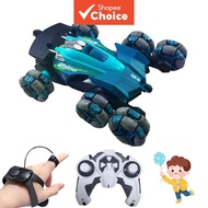 All-Terrain 6WD Stunt Drift RC Car, LED Light Spray 360° Rotating Kids Gift Toy, Dual Remote Gesture