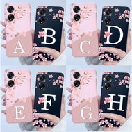 For OPPO A98 Phone Case OPPOA98 5G CPH2529 TPU Soft Silicone Back Cover Printing Flower Cute Letters