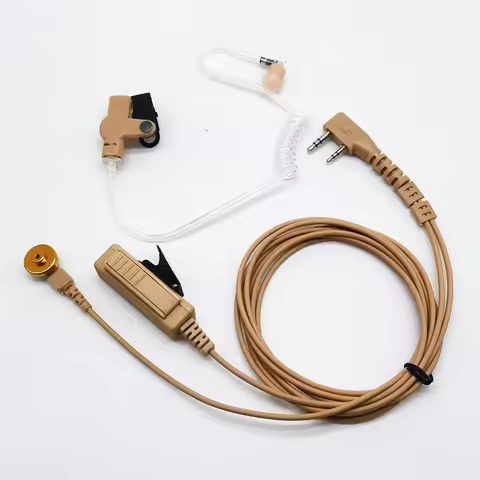 2-Pin Covert Acoustic Air Tube Earpiece PTT Mic Headset Earphone Skin Color for Baofeng UV-5R UV-5RA