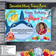 Check First Banner/Banner/MMT/Invitation/Baby Shark Birthday Backdrop