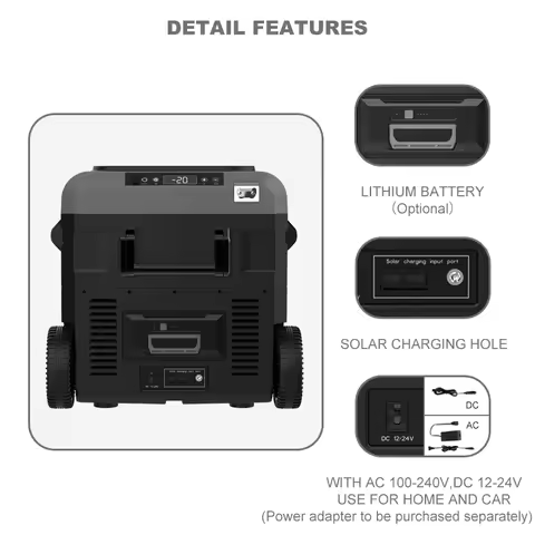 High Quality 60L DC Mini Compressor Fridge Camping Outdoor Mini Freezer Car Fridge with Digital Disp