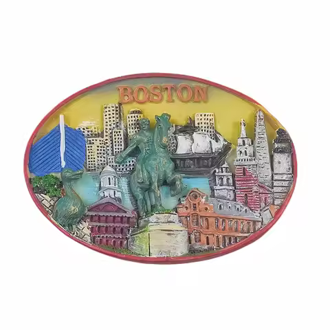 Boston USA 3D Fridge Magnet Souvenir Gift,Resin Handmade Boston Refrigerator Magnet Home & Kitchen D
