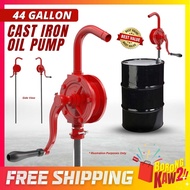 44GAL Cast Iron Oil Pump Medium Duty Rotary Drum Pump Self Priming Oil Diesel Fuel Barrel Tank Sucti