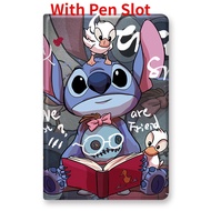 FEYUJ Disney Stitch IPad 10.2เคส Pro ป้องกัน11 12.9 9.7นิ้ว Kawaii เคสลายการ์ตูน Ipad 2020 2021 Air