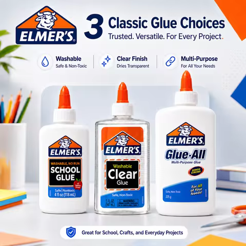 Elmer’s Glue Washable Liquid School Glue All Purpose Glue-All for Making Slime Student School Suppli