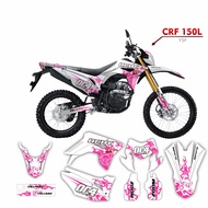 Sticker fullbody CRF 150 L decal motif putih kombinasi pink