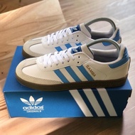 ORIGINAL Adidas Samba Casual Pria Putih List Biru