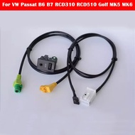 Car USB + AUX Switch Plug & Cable Fits For VW Passat B6 B7 RCD310 RCD510 Golf MK5 MK6 AUX USB switch