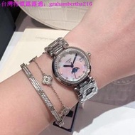 台灣特價浪琴手錶心月系列月相女士腕錶 石英機芯腕錶 心月系列月相鑲鑽石英女表時尚鋼帶防水女士手錶三折式表扣