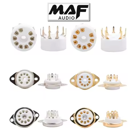 10pcs 9pin B9A Ceramic Tube Socket 12AX7 12AU7 EL84 12BH7 Valve Base ECC82 ECC83 6922 5670 ECC81 Vin