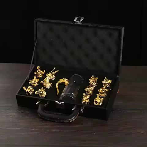 High Grade Liquor Cup 12 Zodiac Signs One Mouthful Cup Lead-free Crystal Glass Liquor Cup Household 