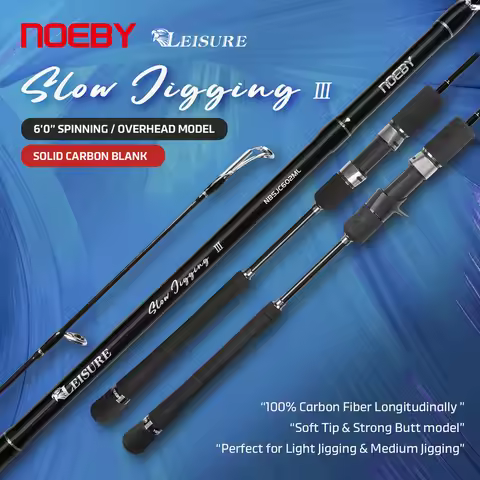 Noeby New Slow Jigging Fishing Rod 1.83m Solid Carbon Blank M ML High Sensitivity Spinning Baitcast 