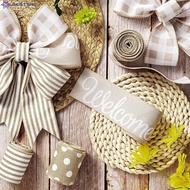 [bestshe] 6.3cm*5 yards Pastoral Style Retro Striped Ribbon,Easy to Cut Home Decoration