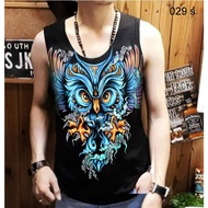 Yc collection - Men's Singlet with Owl Batik image