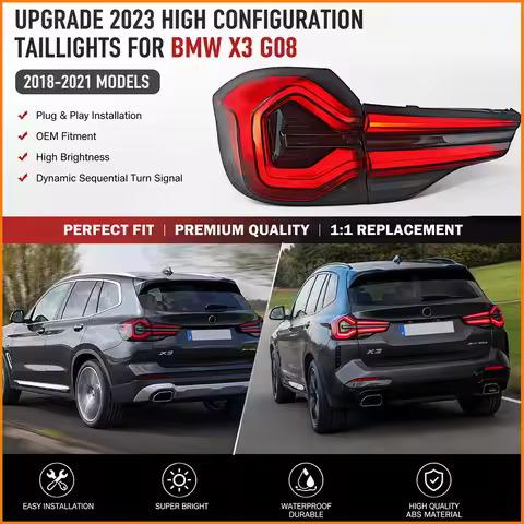 Car Light for BMW X3 G08 G01 2018-2021 LED Auto Taillight Assembly Upgrade 2023 High Configure Midni