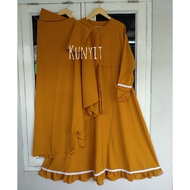 GAMIS SET HIJAB MOZZA POLOS / GAMIS SET HIJAB SYAR`I WOLFIS PREMIUM FREE CADAR