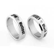 2NE1 2PM Merchandise Nikun Titanium Steel with Diamond Ring Stainless Steel Ring Ring Free Leather R