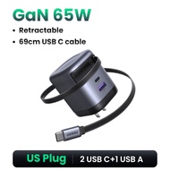 Ugreen RoboGaN 45W/65W/100W USB C USB A Charger Mini Robot Nexode 3 พอร์ต GaN Fast Charger