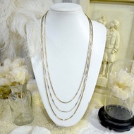 鍍金貴婦風三連垂墜層次項鏈 貴婦少女 日本高級二手古著珠寶首飾