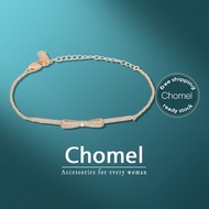 CHOMEL Singapore bow tie Bracelet for women Gold Plated gelang tangan chain cute diamond  Jewelry Fa