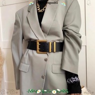 LUCKYSTOREGOODS Female Waistband, Gold Color Buckle 5.8cm Ultra Wide Belts, Fashion PU Band Heavy Bl