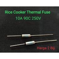 2 Biji 10A 90C Rice cooker Thermal fuse 10A 90C Periuk Nasi