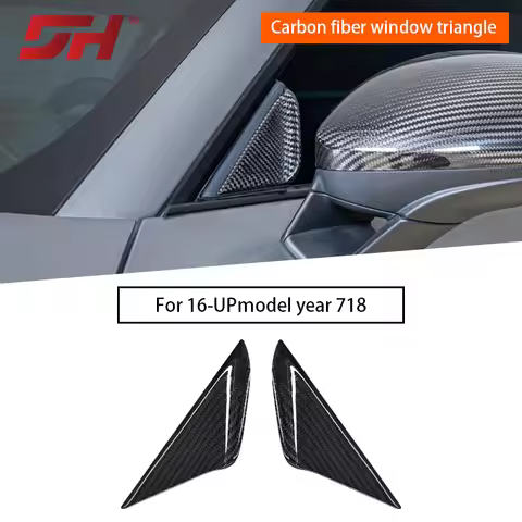 2pcs Car Carbon Fiber Exterior Window Trim Triangel Panel for Porsche 718 981 982 2012-UP 991 2012-2