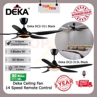 Deka DC2-311 DC2-313L 56" Ceiling Fan With Led Light DC Motor 14 Speed Remote Control Reverse Function Available 7+7 Speed 18W LED DC2-311 DC2-313 LED