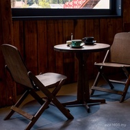 Table Chair Leisure Folding Retro Coffee Table Balcony Courtyard Chair Coffee Table Household Restau